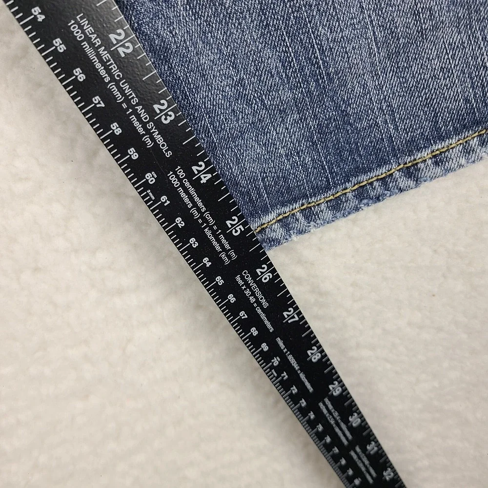 Silver Jeans Womens 30‎ Blue Santorini Capri Distress Light Wash Denim